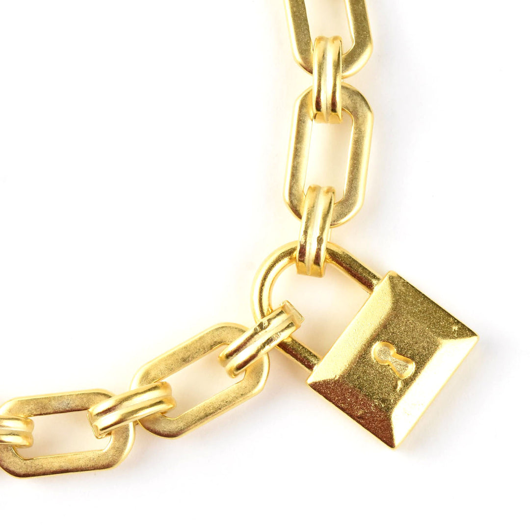 Gold Plated Padlock Bracelet - Goldmakers Fine Jewelry