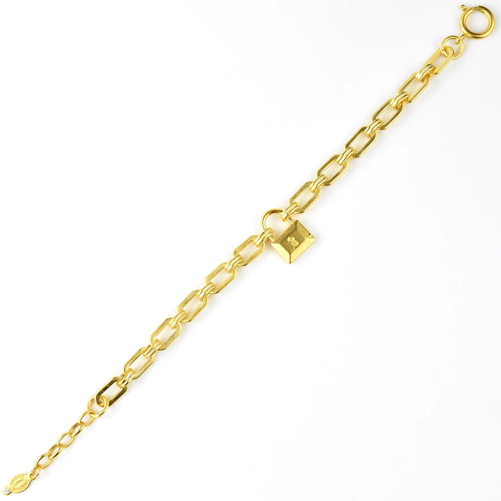 Gold Plated Padlock Bracelet - Goldmakers Fine Jewelry