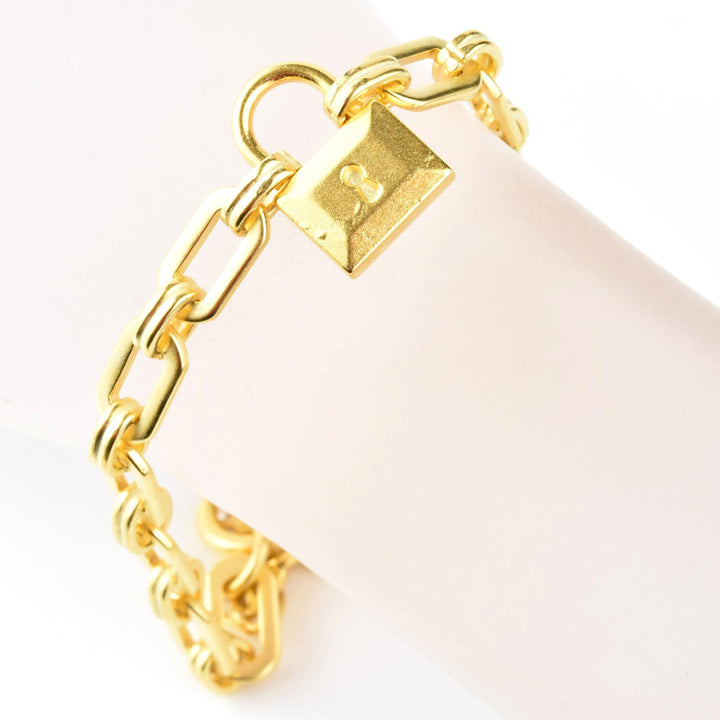 Gold Plated Padlock Bracelet - Goldmakers Fine Jewelry