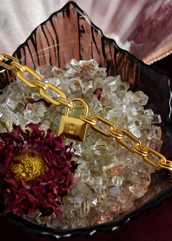 Gold Plated Padlock Bracelet - Goldmakers Fine Jewelry