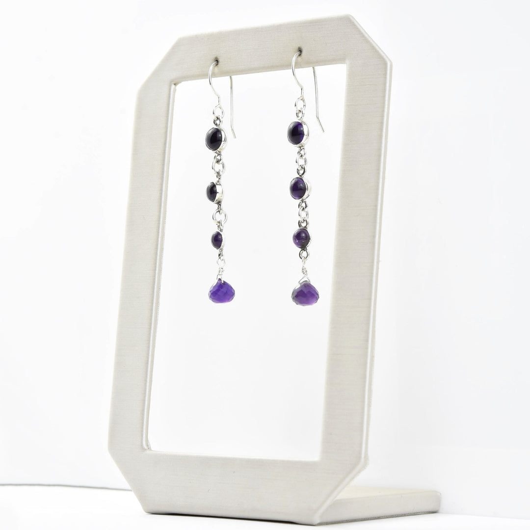 Long Amethyst Dangles - Goldmakers Fine Jewelry