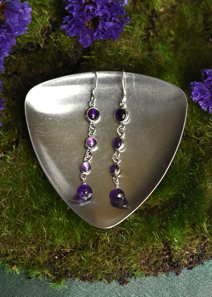 Long Amethyst Dangles - Goldmakers Fine Jewelry
