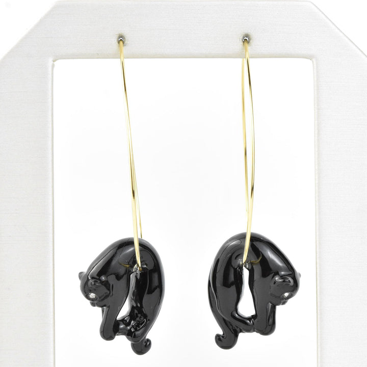 Lounging Black Panther Hoops - Goldmakers Fine Jewelry
