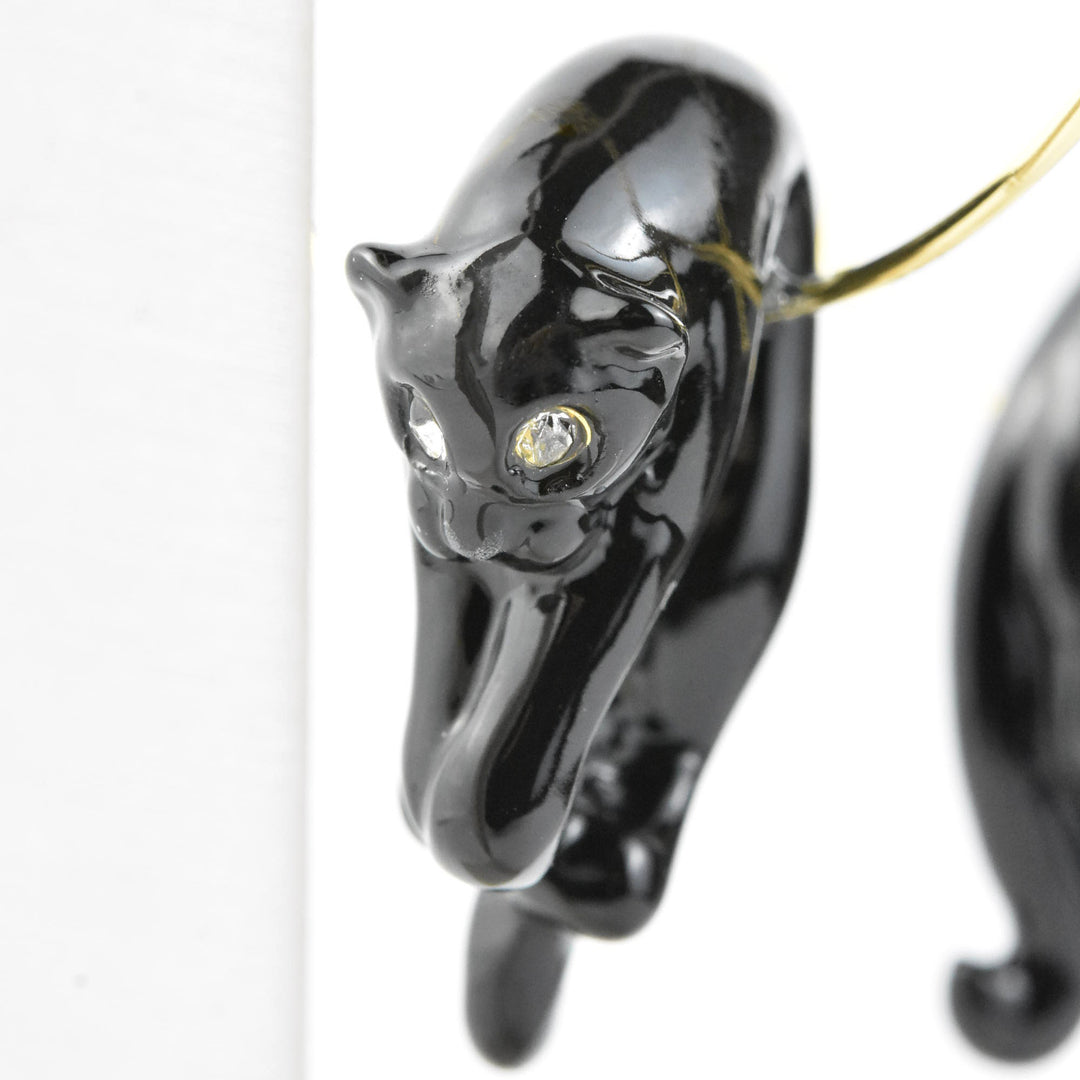 Lounging Black Panther Hoops - Goldmakers Fine Jewelry