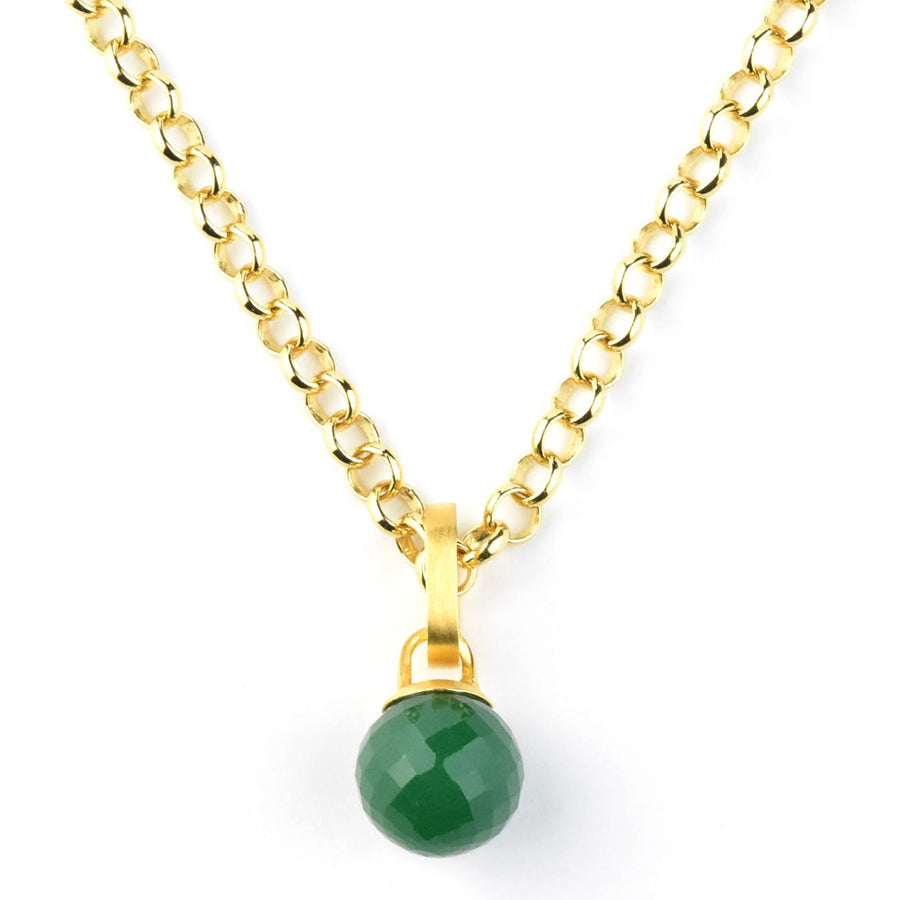 Manhattan Gemstone Pendant, Green Onyx - Goldmakers Fine Jewelry