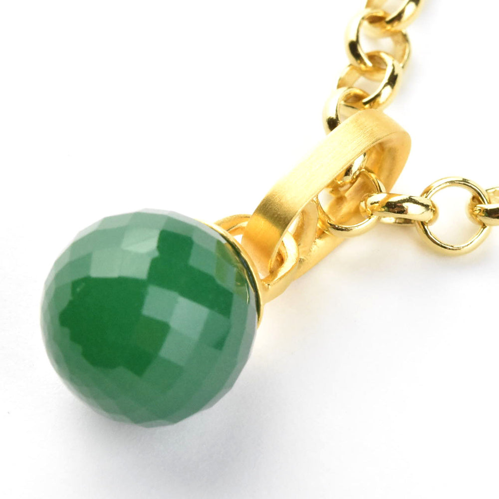 Manhattan Gemstone Pendant, Green Onyx - Goldmakers Fine Jewelry