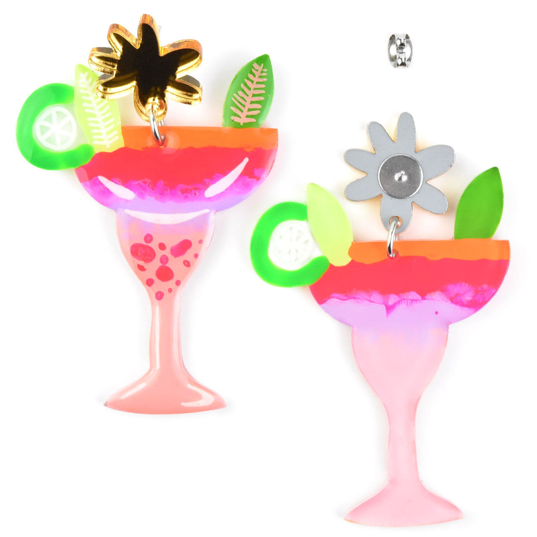 Neon Pink Margarita Earrings - Goldmakers Fine Jewelry