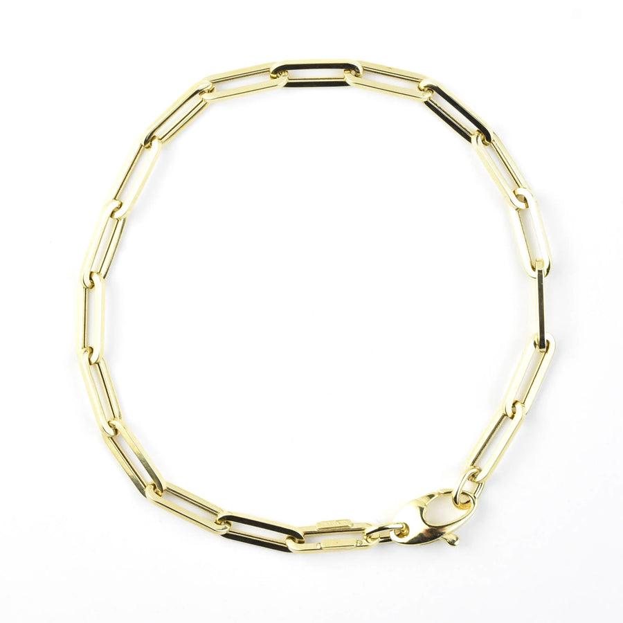 Medium Gold Paperclip Bracelet in 14k - Goldmakers Fine Jewelry