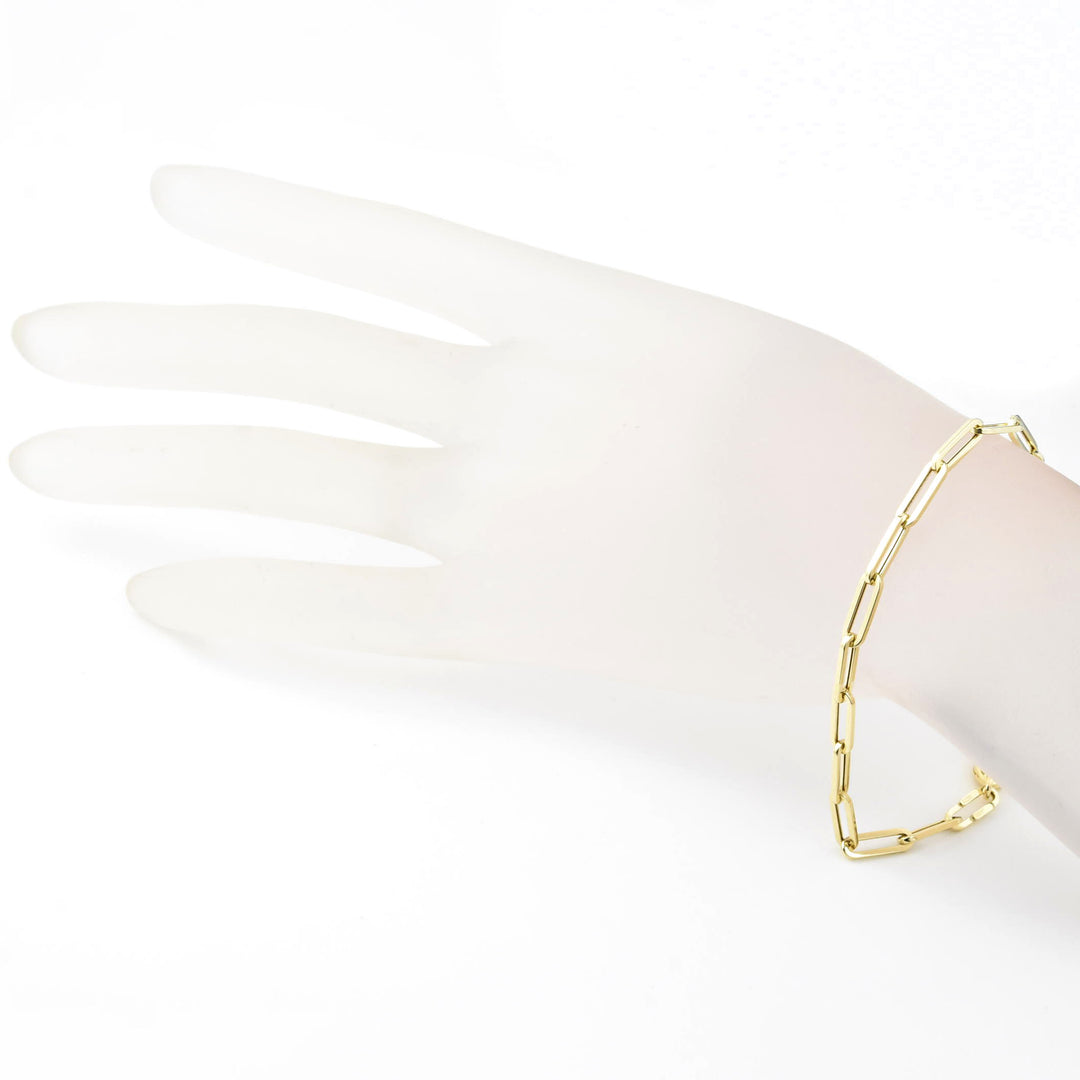 Medium Gold Paperclip Bracelet in 14k - Goldmakers Fine Jewelry
