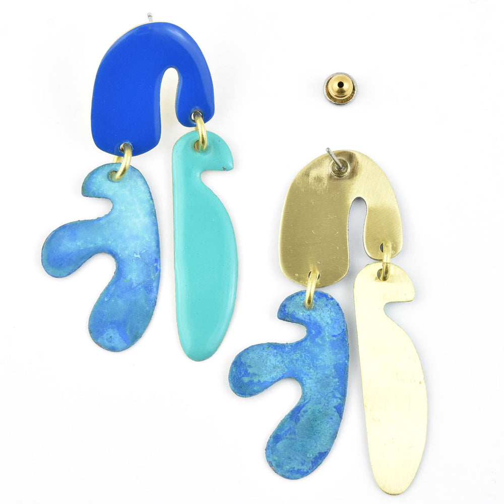 Mimosa SM Earrings in Mix Blue - Goldmakers Fine Jewelry