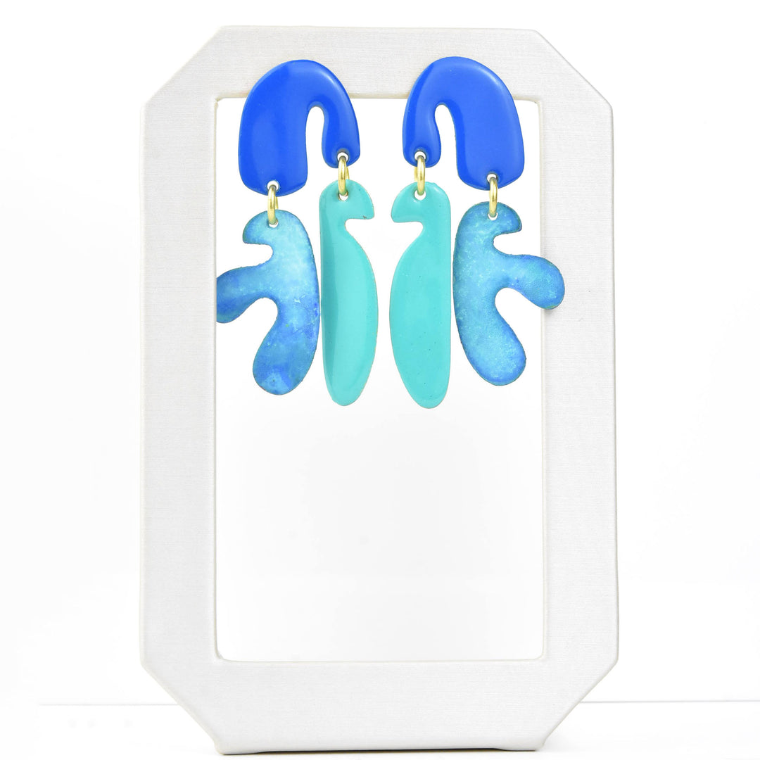 Mimosa SM Earrings in Mix Blue - Goldmakers Fine Jewelry