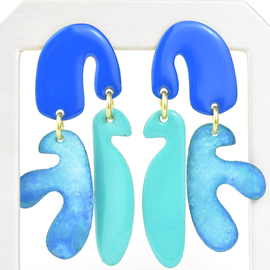 Mimosa SM Earrings in Mix Blue - Goldmakers Fine Jewelry