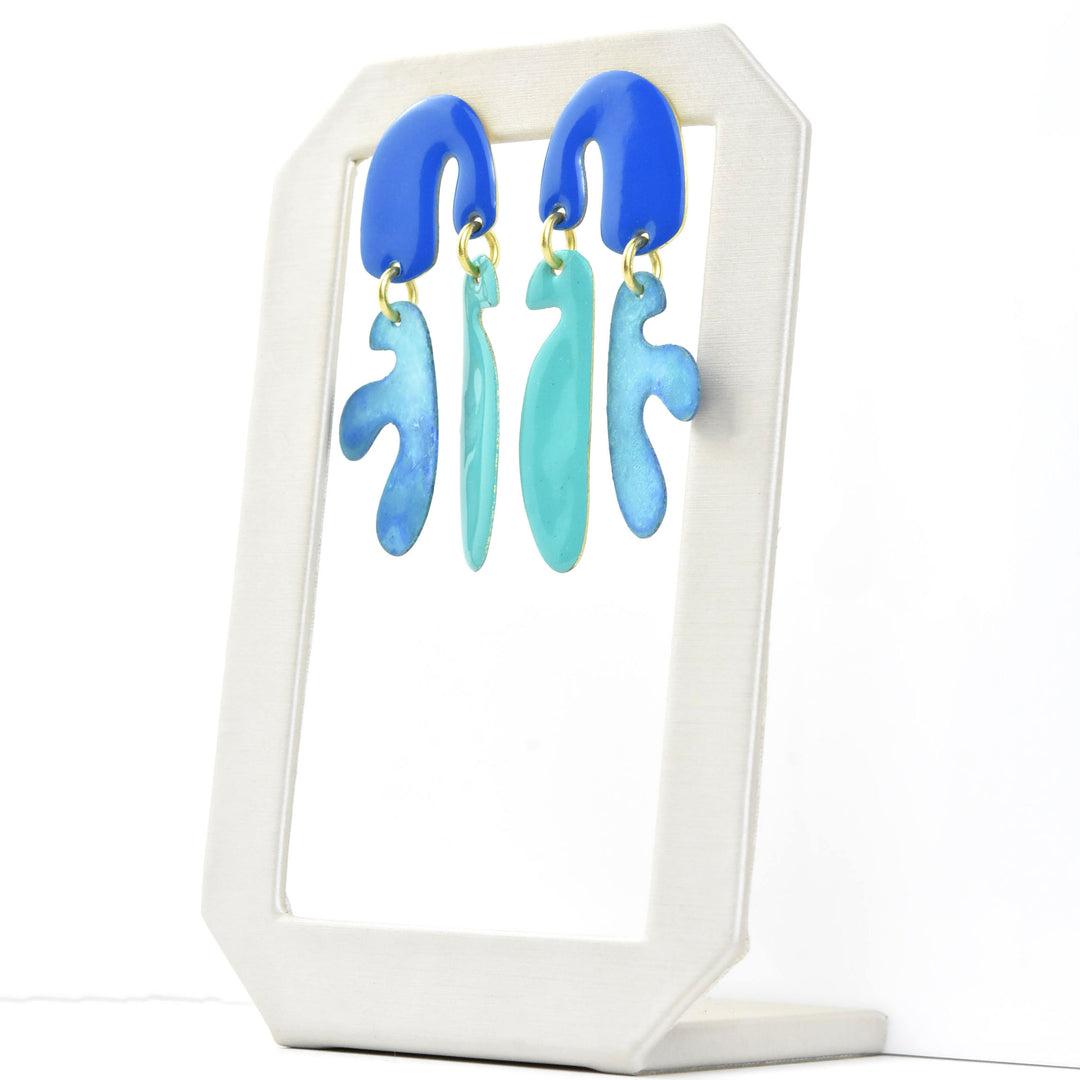 Mimosa SM Earrings in Mix Blue - Goldmakers Fine Jewelry