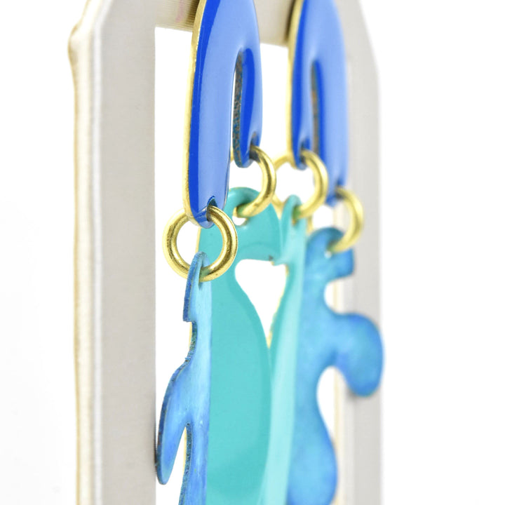 Mimosa SM Earrings in Mix Blue - Goldmakers Fine Jewelry