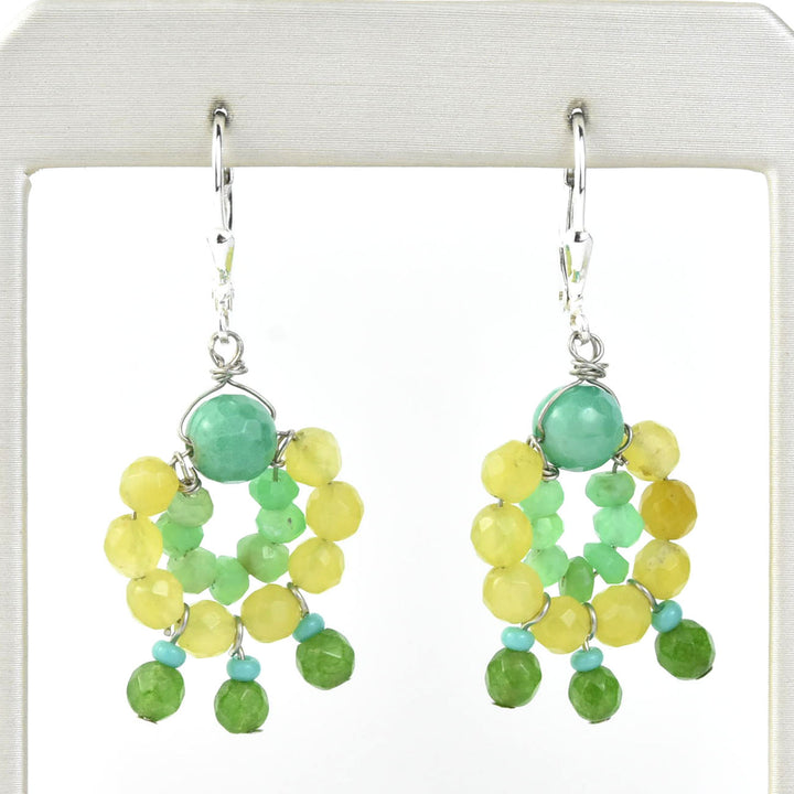 Mini Circus Earrings with Shades of Green - Goldmakers Fine Jewelry