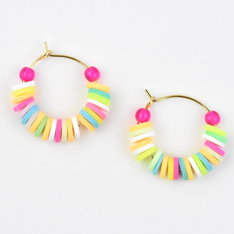 Mini Rainbow Hoop Earrings - Goldmakers Fine Jewelry