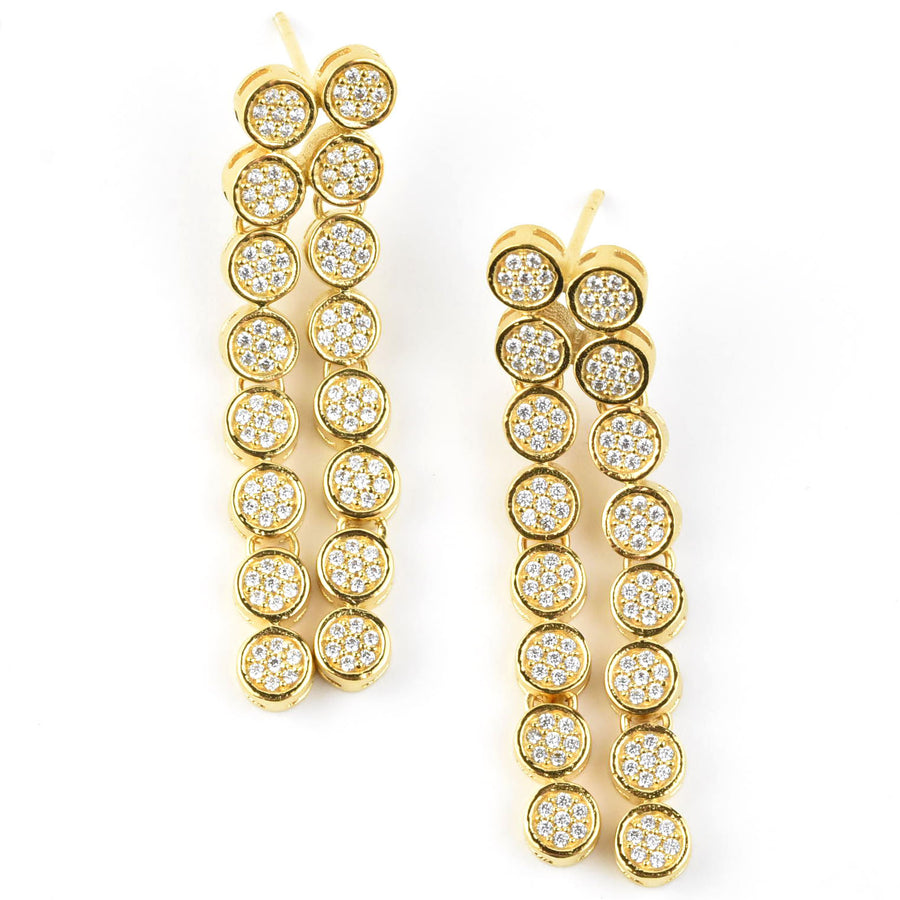 Mirabeau Pave Statement Drop Earrings - Goldmakers Fine Jewelry