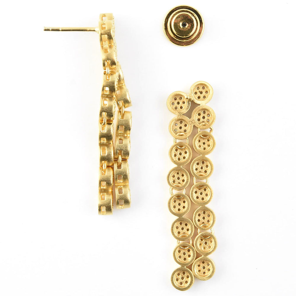 Mirabeau Pave Statement Drop Earrings - Goldmakers Fine Jewelry
