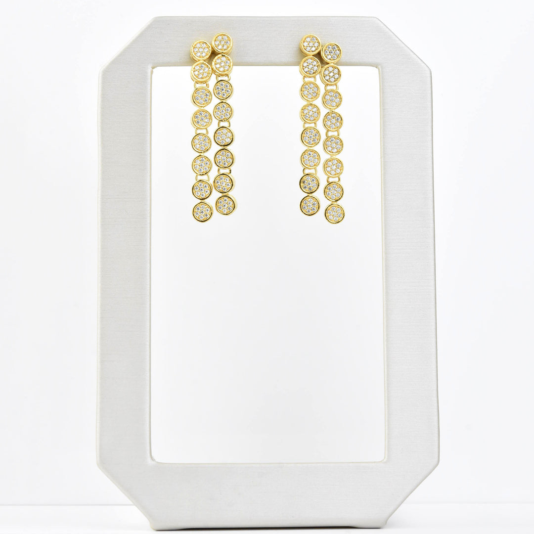 Mirabeau Pave Statement Drop Earrings - Goldmakers Fine Jewelry