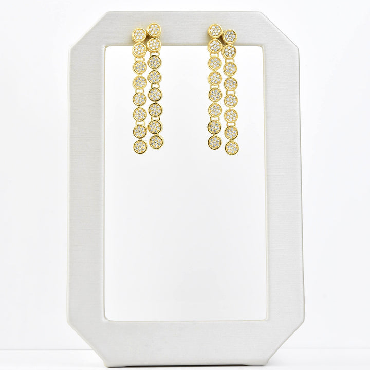 Mirabeau Pave Statement Drop Earrings - Goldmakers Fine Jewelry