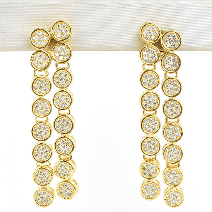 Mirabeau Pave Statement Drop Earrings - Goldmakers Fine Jewelry