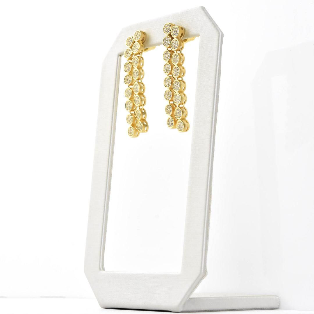 Mirabeau Pave Statement Drop Earrings - Goldmakers Fine Jewelry
