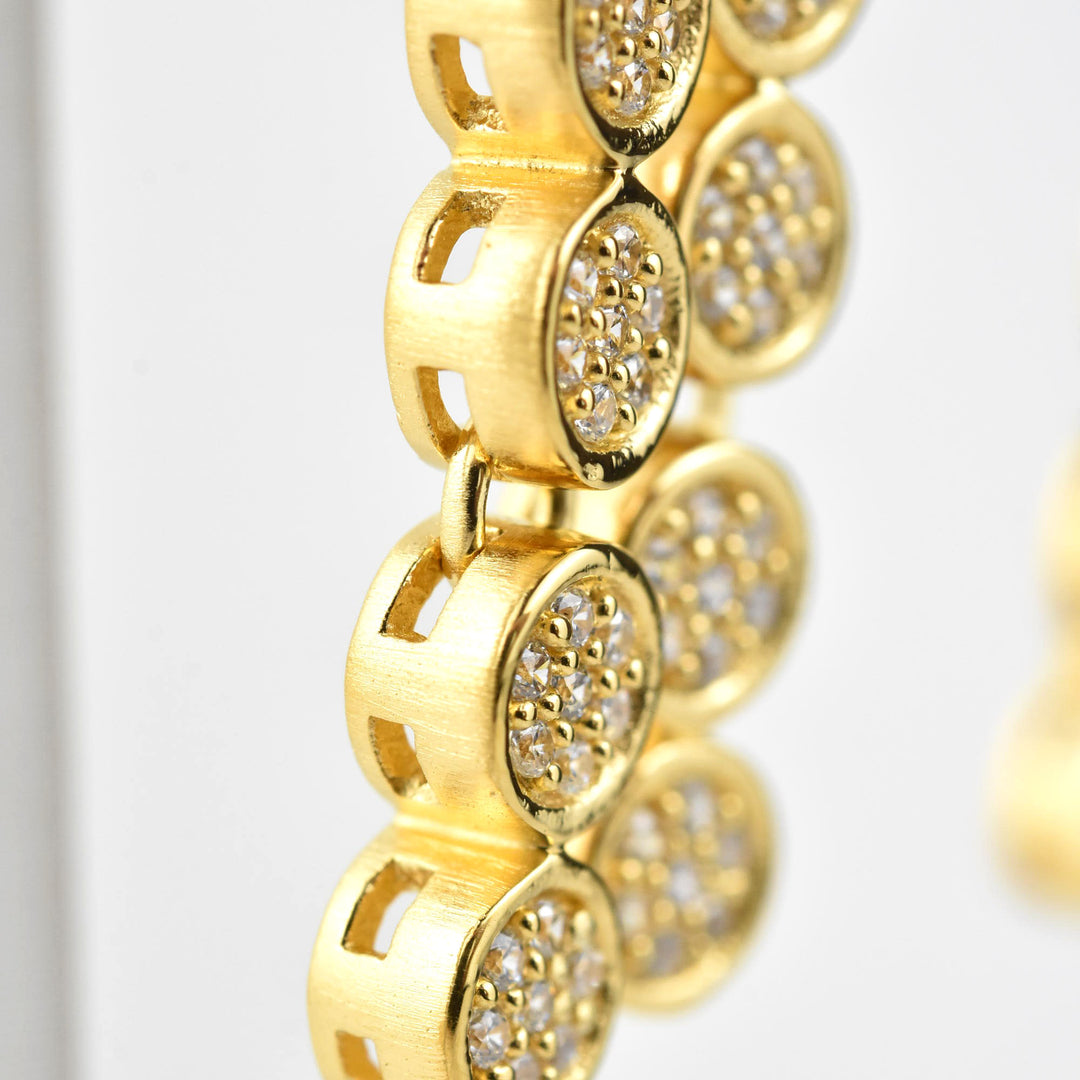 Mirabeau Pave Statement Drop Earrings - Goldmakers Fine Jewelry