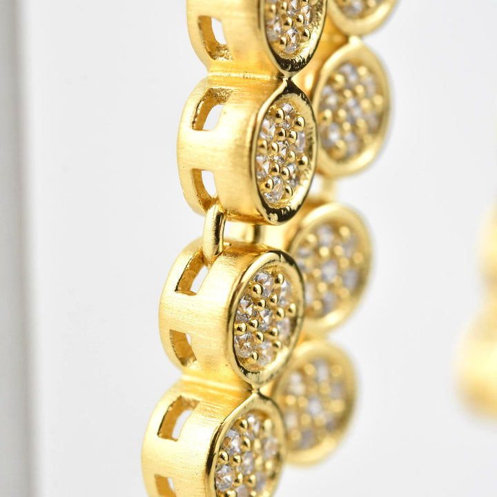 Mirabeau Pave Statement Drop Earrings - Goldmakers Fine Jewelry