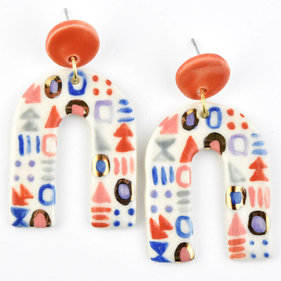 Modern Shape Arch Earrings - Goldmakers Fine Jewelry