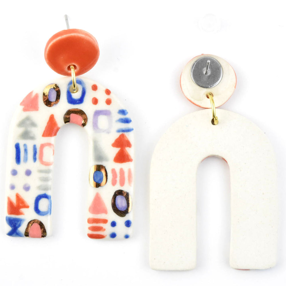Modern Shape Arch Earrings - Goldmakers Fine Jewelry