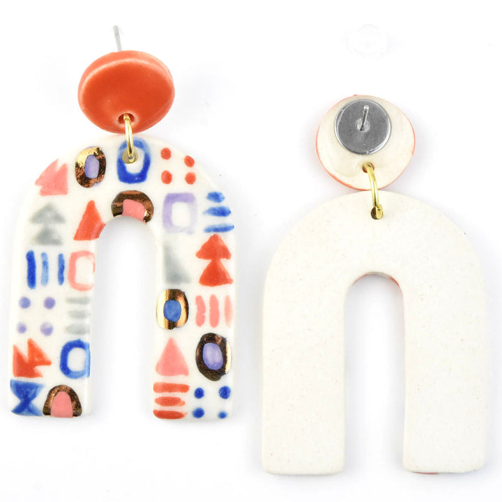 Modern Shape Arch Earrings - Goldmakers Fine Jewelry
