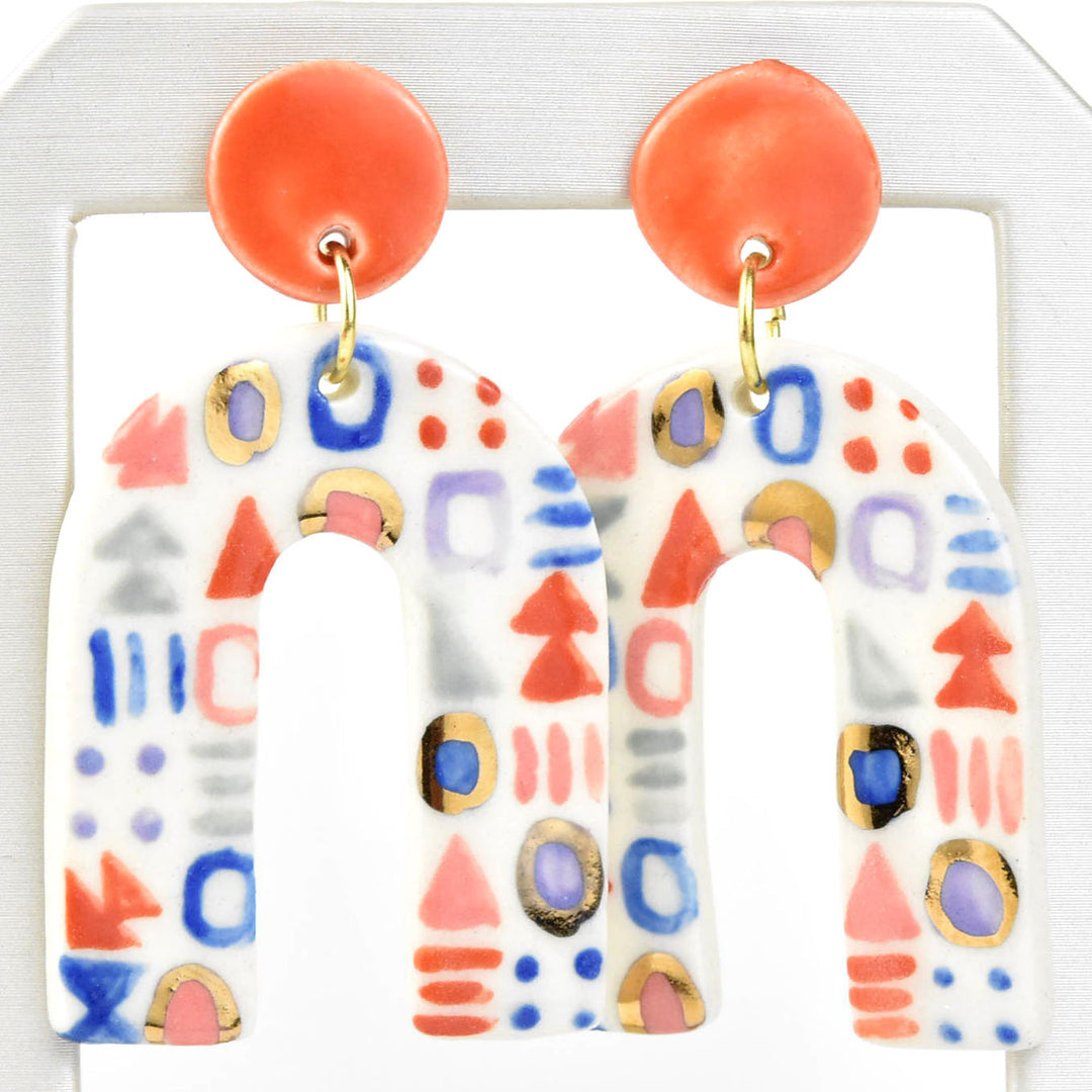 Modern Shape Arch Earrings - Goldmakers Fine Jewelry