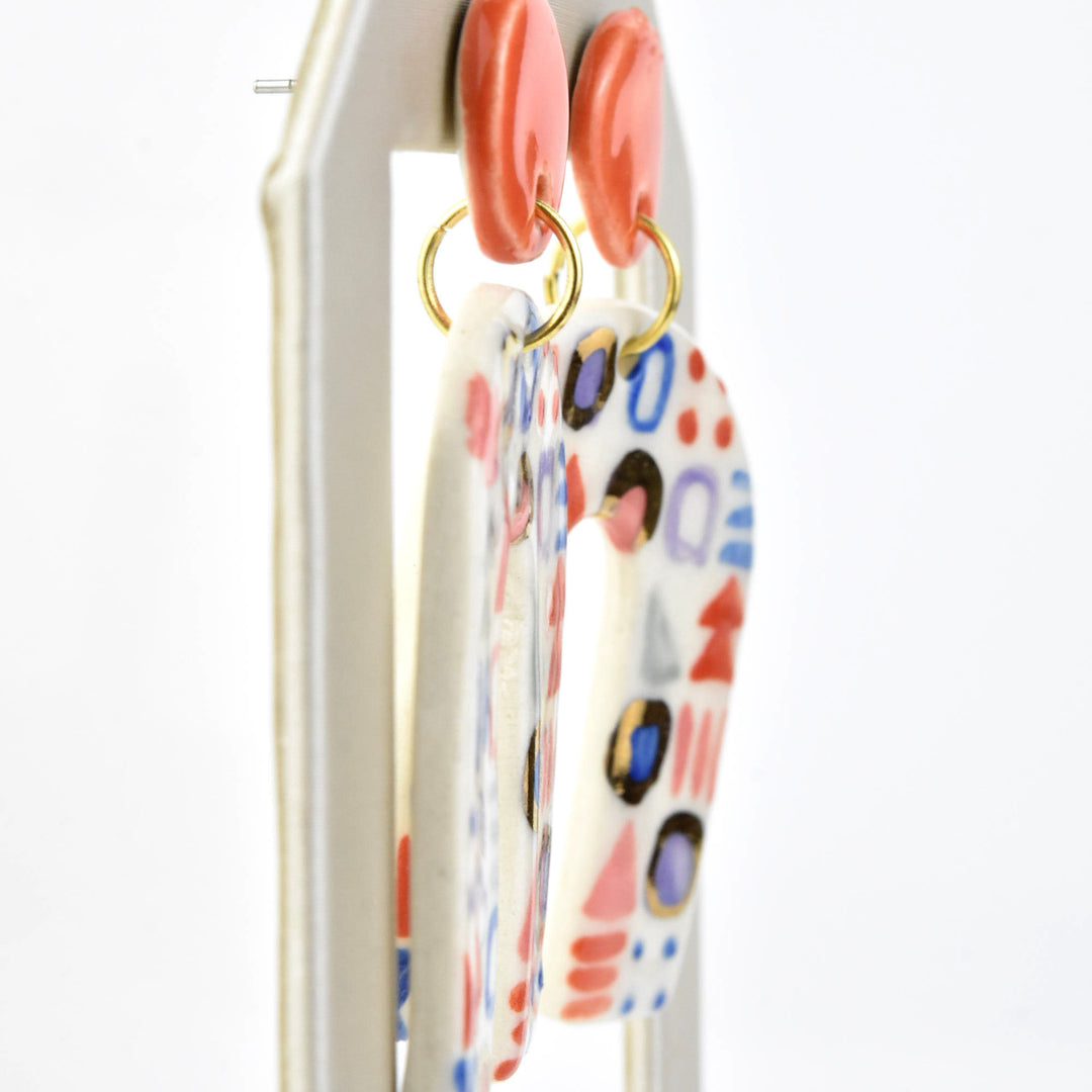 Modern Shape Arch Earrings - Goldmakers Fine Jewelry
