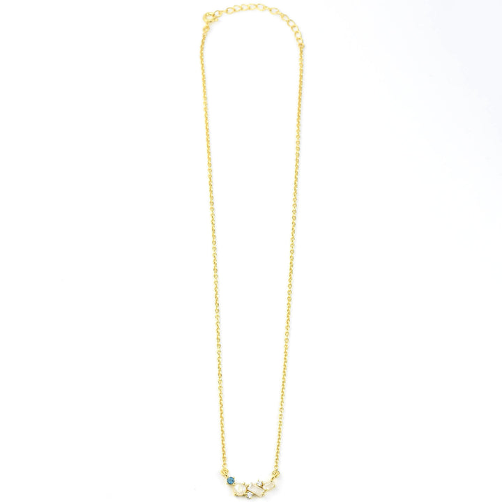 Rainbow Moonstone & Topaz Misty Skies Necklace - Goldmakers Fine Jewelry