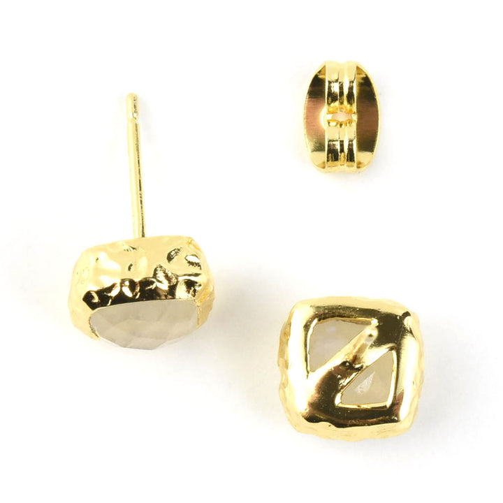 Rainbow Moonstone Studs - Goldmakers Fine Jewelry