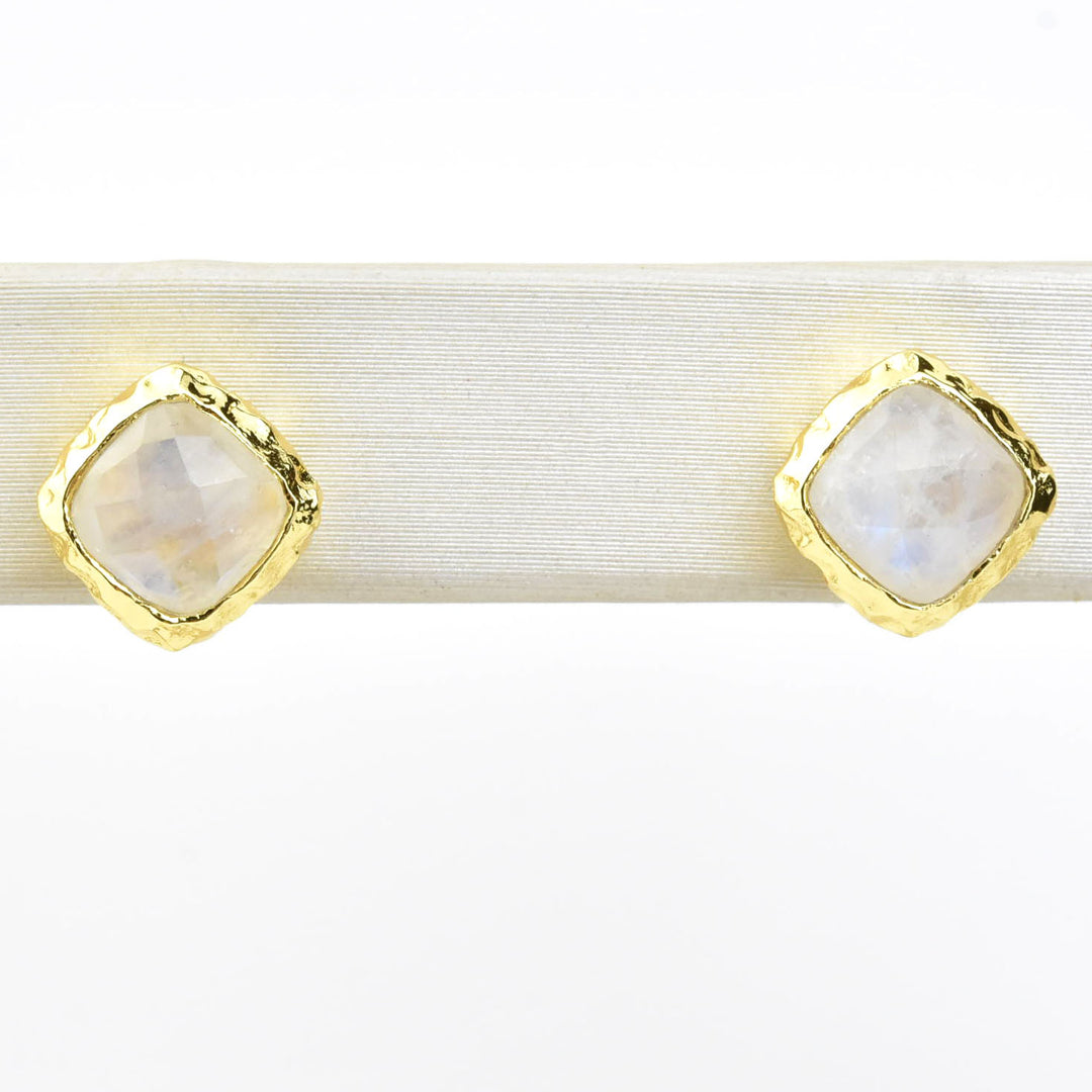 Rainbow Moonstone Studs - Goldmakers Fine Jewelry
