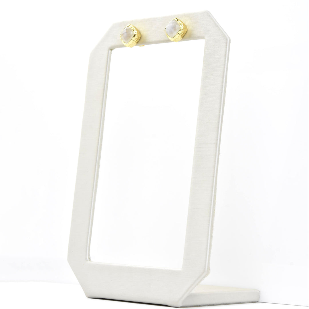 Rainbow Moonstone Studs - Goldmakers Fine Jewelry