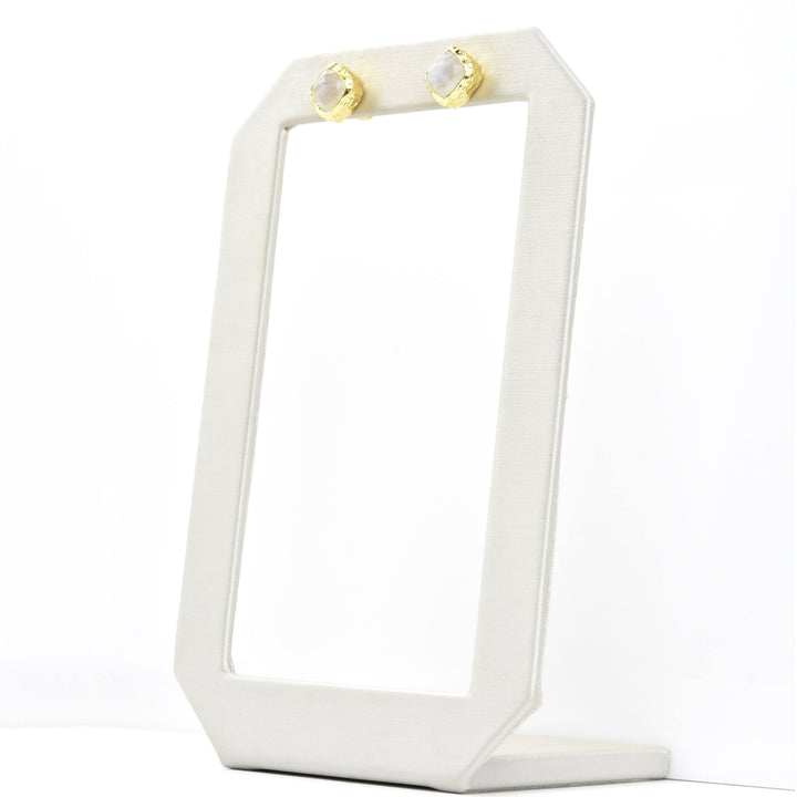 Rainbow Moonstone Studs - Goldmakers Fine Jewelry