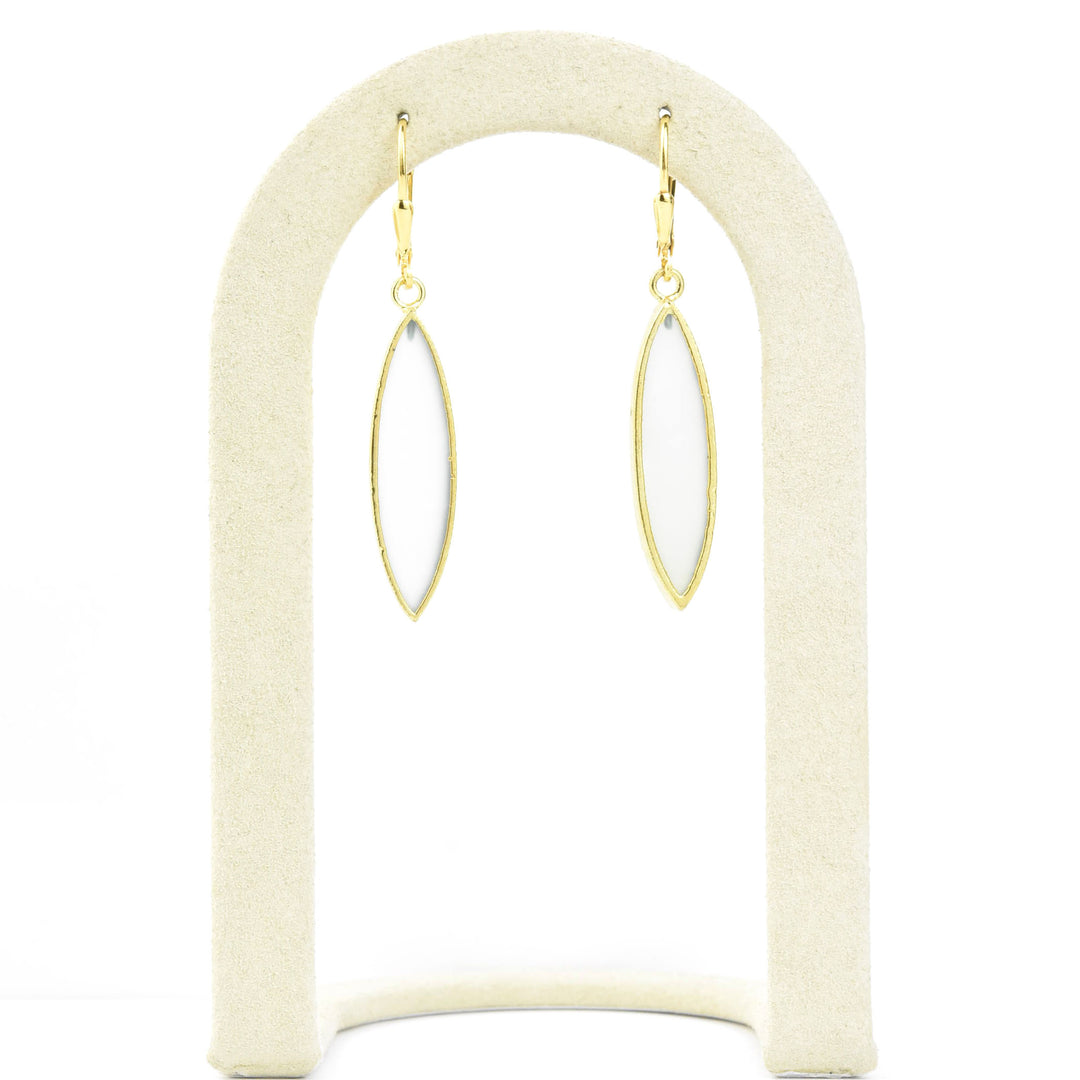 Moonstone Elongated Oval Earrings - Goldmakers Fine Jewelry