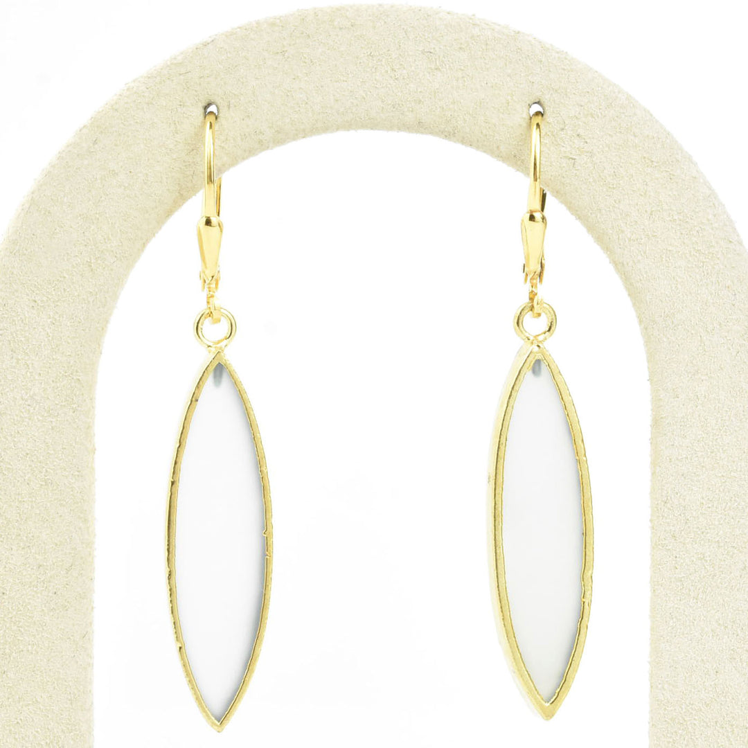 Moonstone Elongated Oval Earrings - Goldmakers Fine Jewelry
