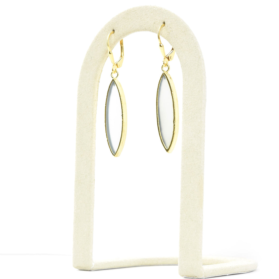 Moonstone Elongated Oval Earrings - Goldmakers Fine Jewelry