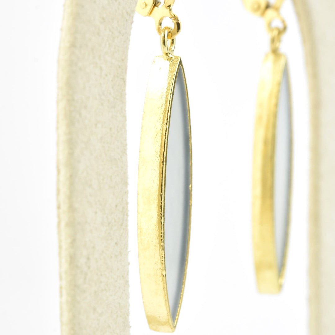 Moonstone Elongated Oval Earrings - Goldmakers Fine Jewelry