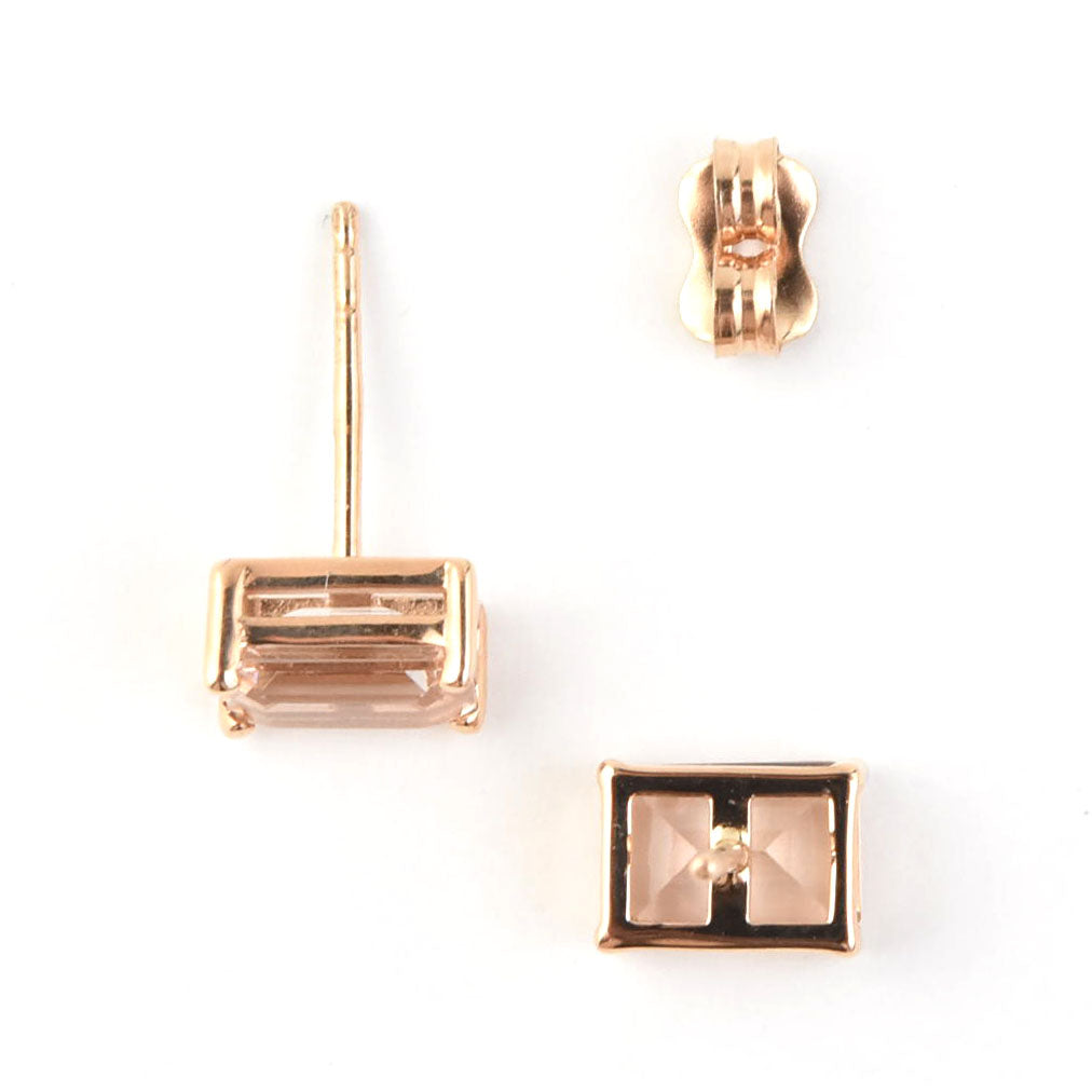 Morganite Studs in 14k Rose Gold - Goldmakers Fine Jewelry