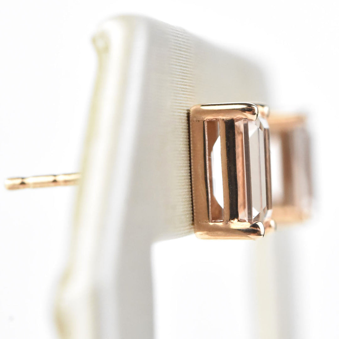 Morganite Studs in 14k Rose Gold - Goldmakers Fine Jewelry