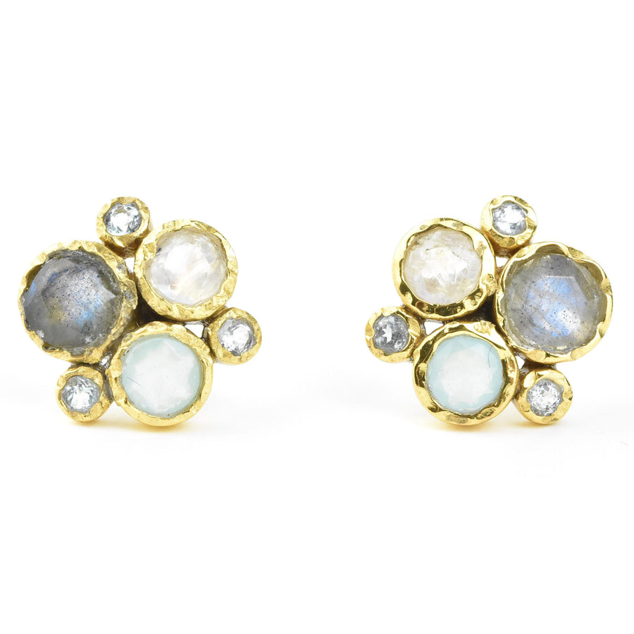 Multi-Stone Cluster Earrings - Goldmakers Fine Jewelry