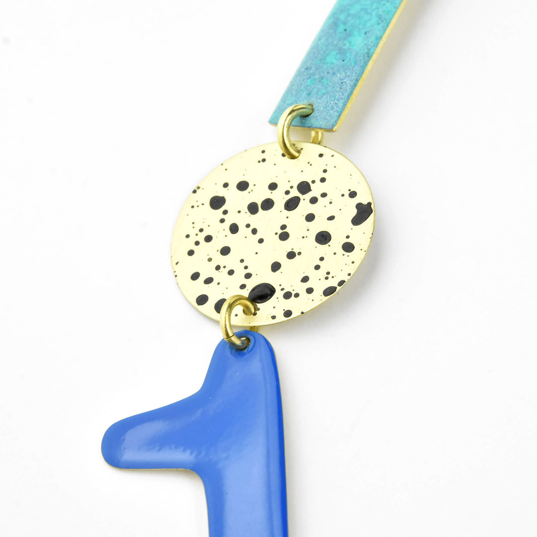 Mural Long Necklace in Mix Blue - Goldmakers Fine Jewelry