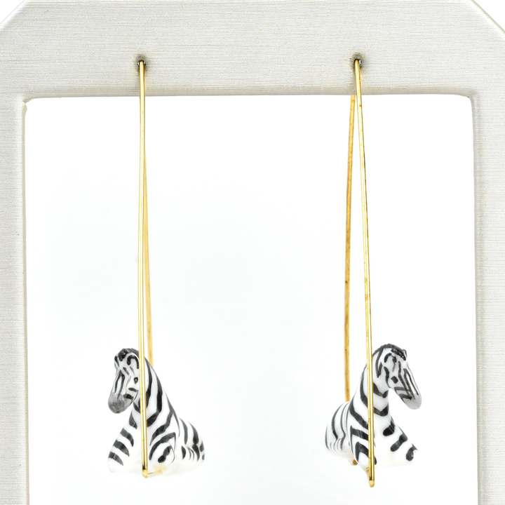 Zebra Triangle Hoop Earrings - Goldmakers Fine Jewelry