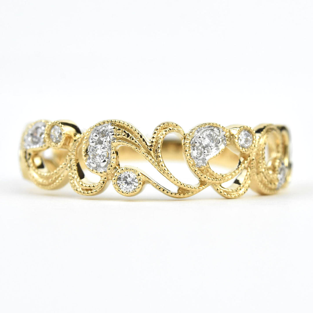 Victorian Ivy Diamond Band in Gold - Goldmakers Fine Jewelry
