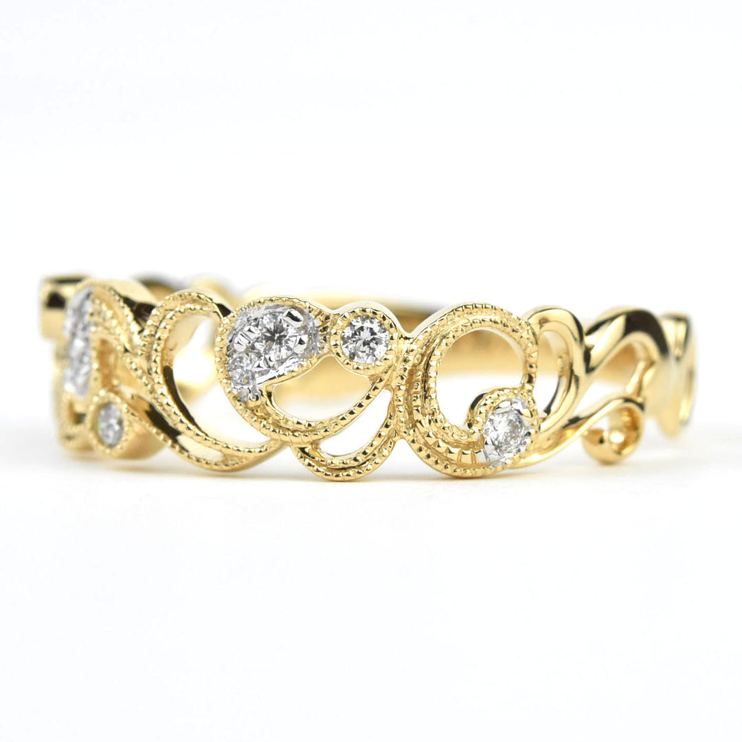 Victorian Ivy Diamond Band in Gold - Goldmakers Fine Jewelry