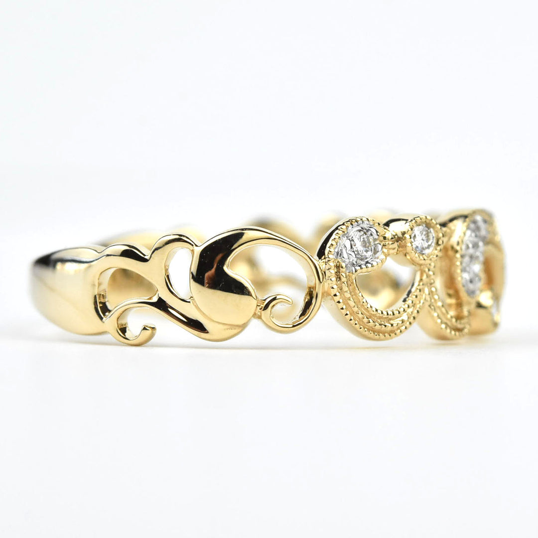 Victorian Ivy Diamond Band in Gold - Goldmakers Fine Jewelry